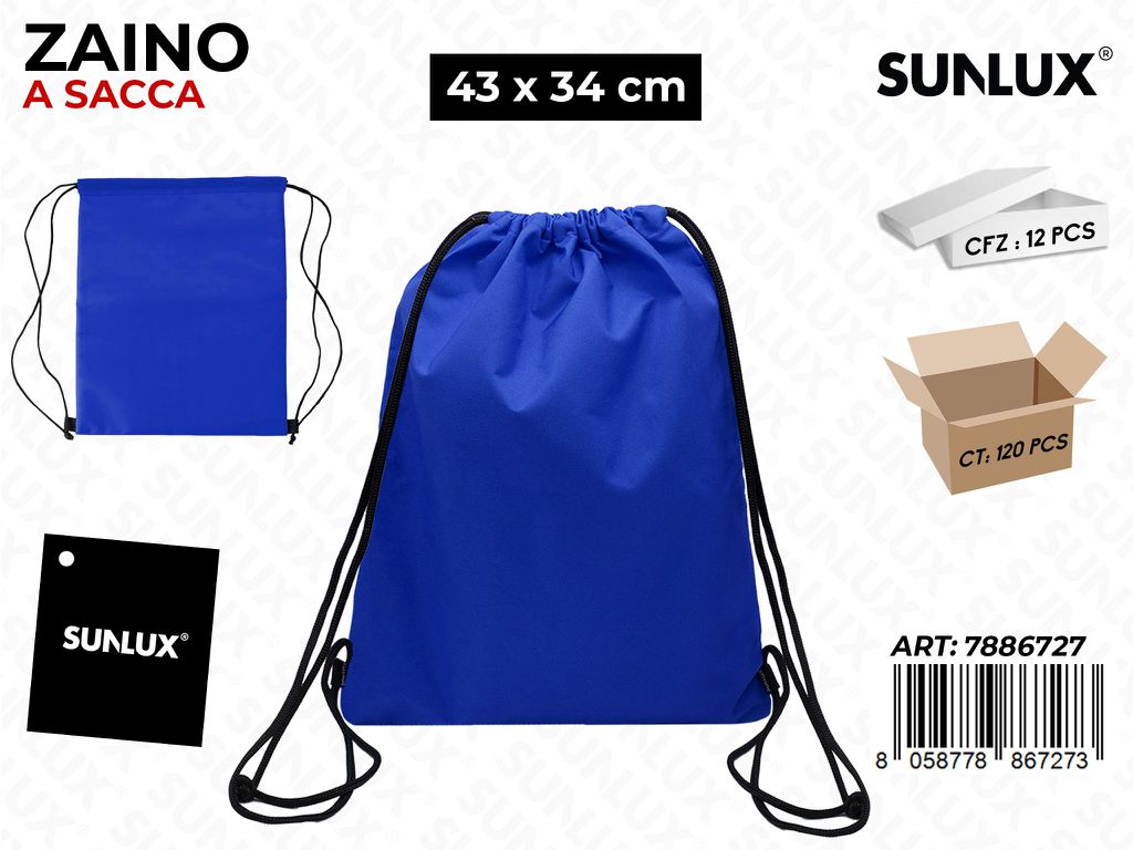 ZAINO A SACCA BLU 43*34CM /PZ DA 12**