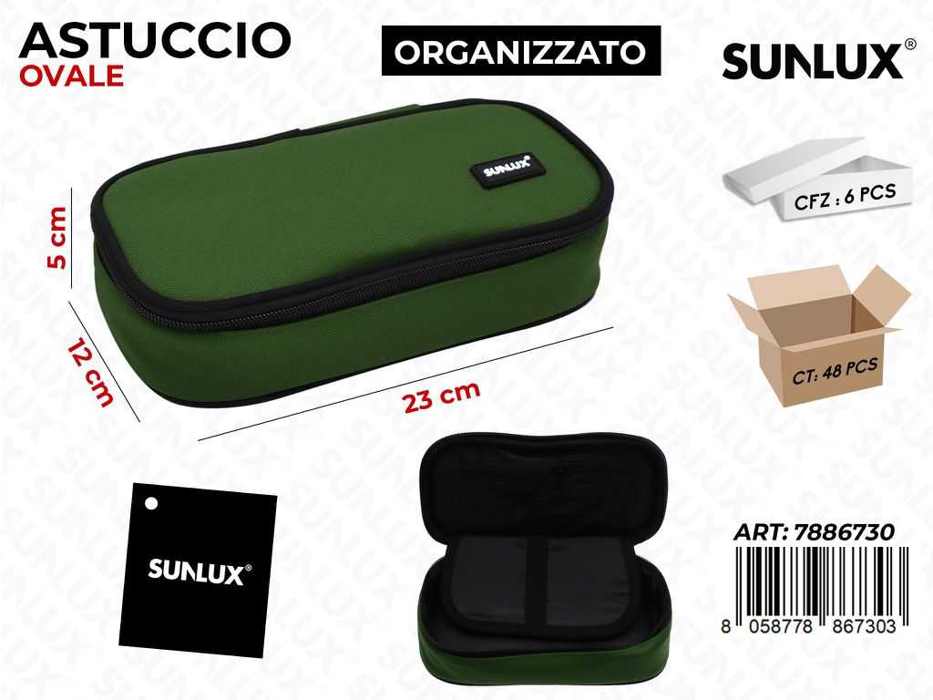 ASTUCCIO OVALE ORG. VERDE 23*5*12CM /PZ DA 6**
