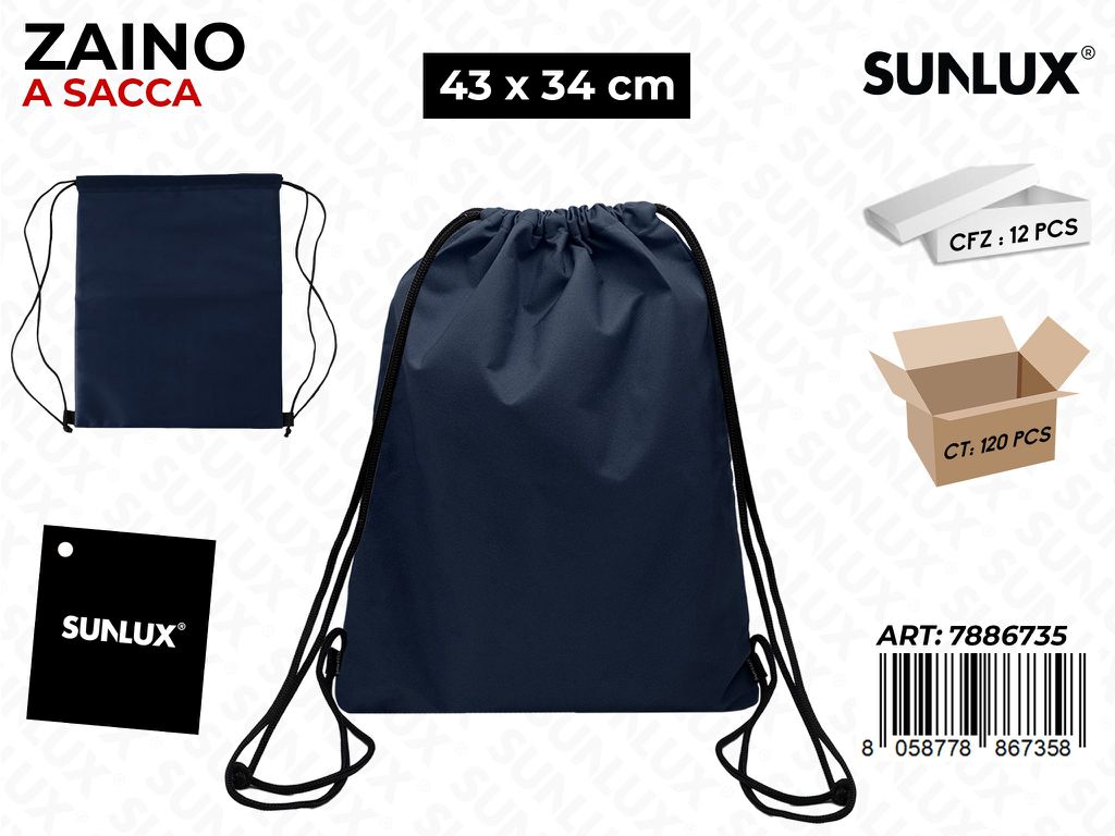 ZAINO A SACCA BLU SCU. 43*34CM /PZ DA 12**