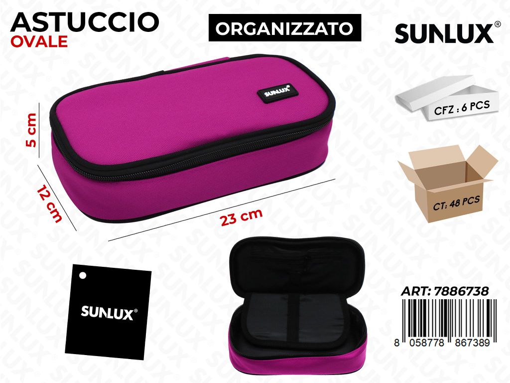 ASTUCCIO OVALE ORG. FUCSIA 23*5*12CM /PZ DA 6**