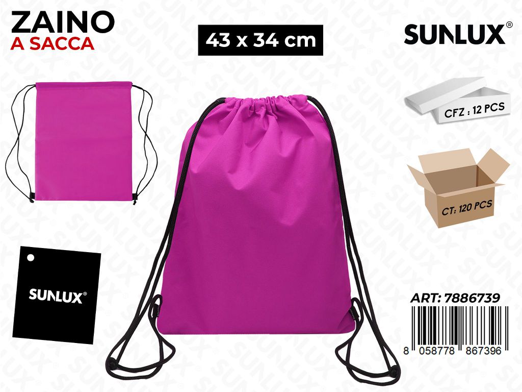 ZAINO A SACCA FUCSIA 43*34CM /PZ DA 12**