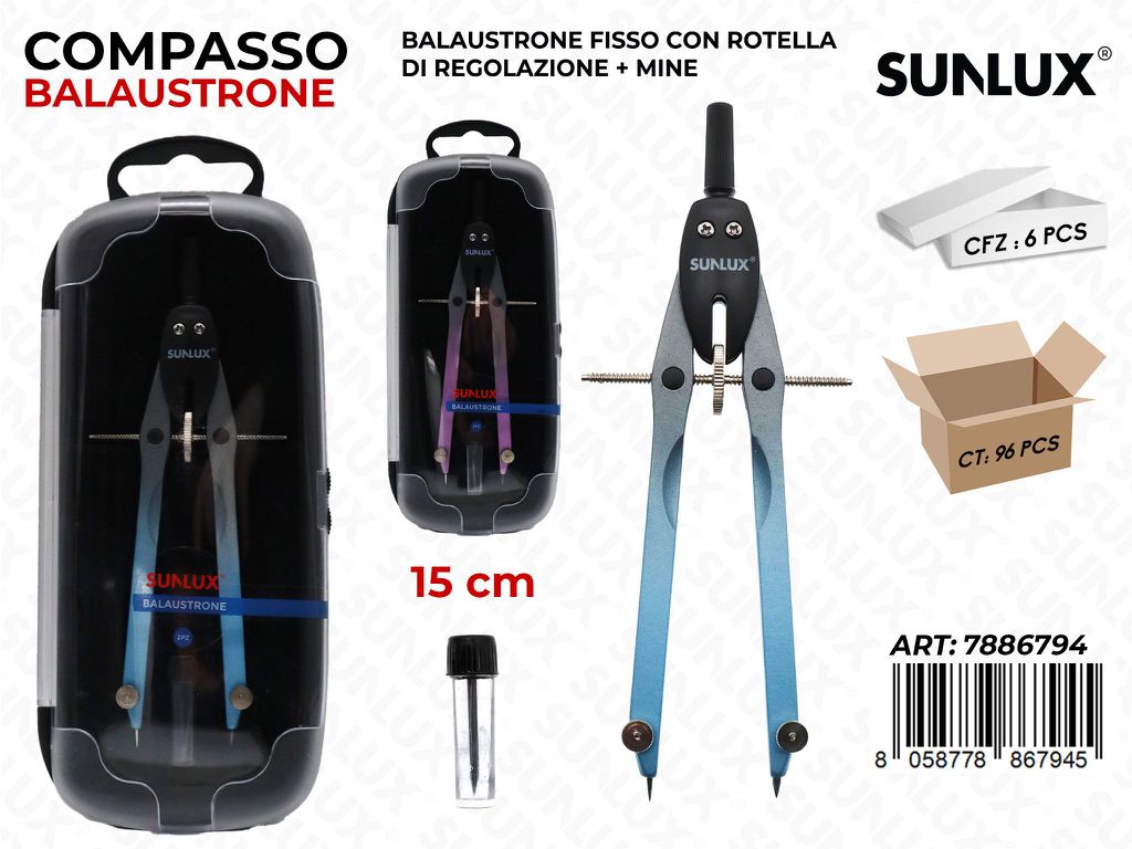 Sunlux Compasso Balaustrone Fisso c/ Mine 15CM