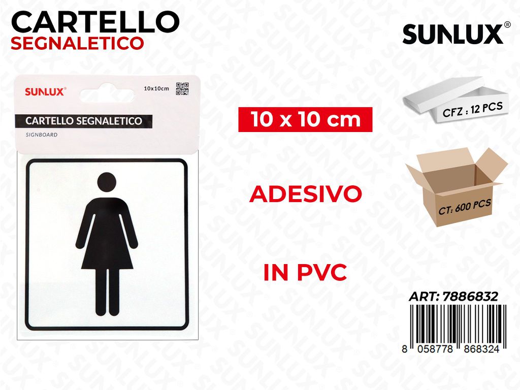 CARTELLO SEGNALETICO ADV PVC 10*10CM