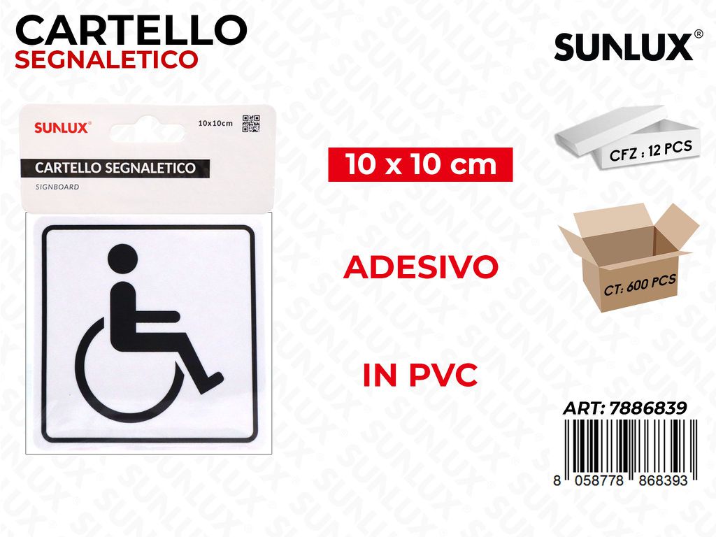 CARTELLO SEGNALETICO ADV PVC 10*10CM