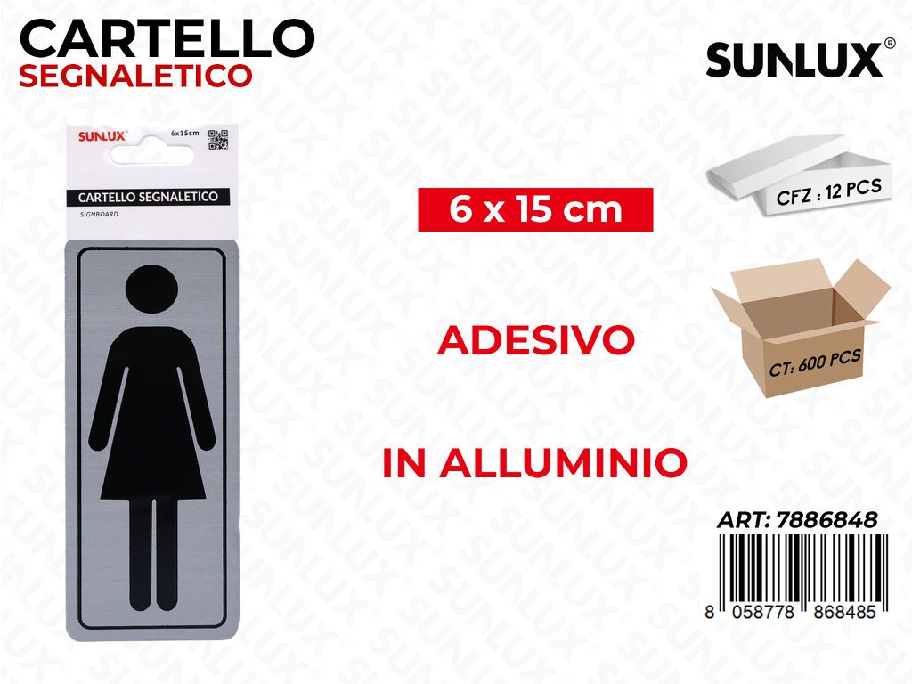 Sunlux Cartello Segnaletico Adv Pvc 6*15CM