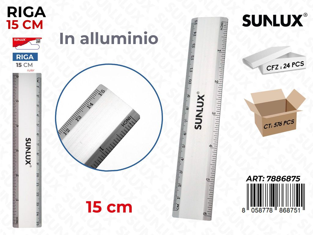 Sunlux Riga in Alluminio 15CM