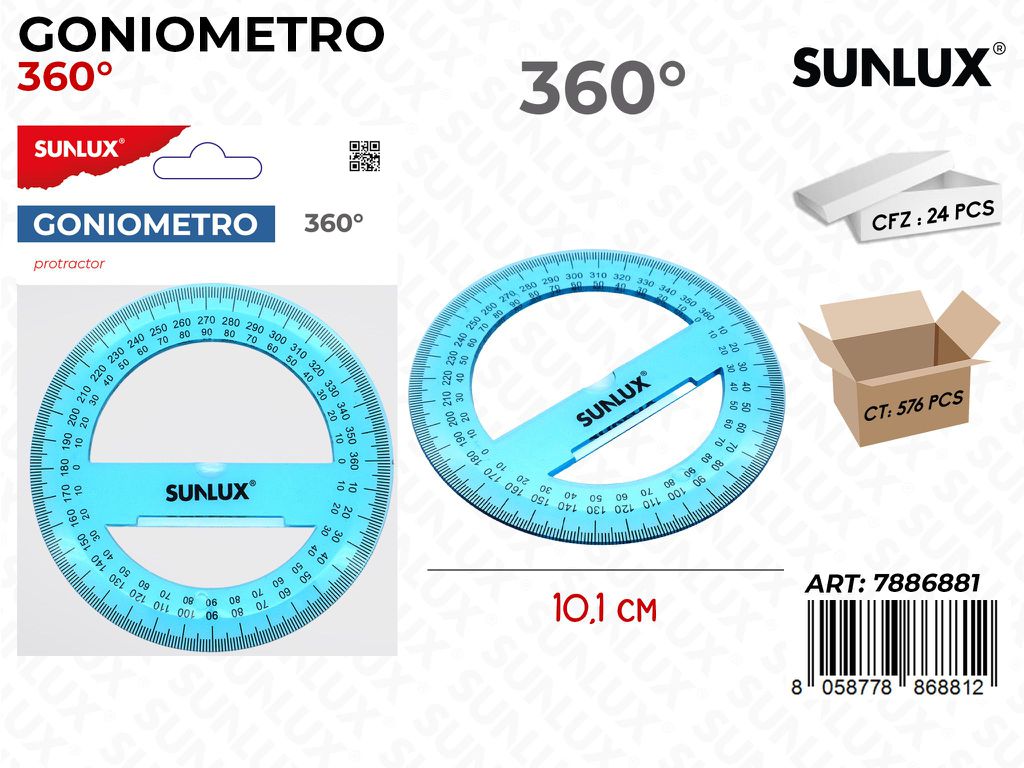 Sunlux Goniometro 360° 10.1CM