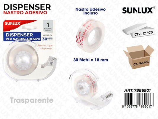 Sunlux Dispenser c/ Nastro Trasp. 30MT*18MM