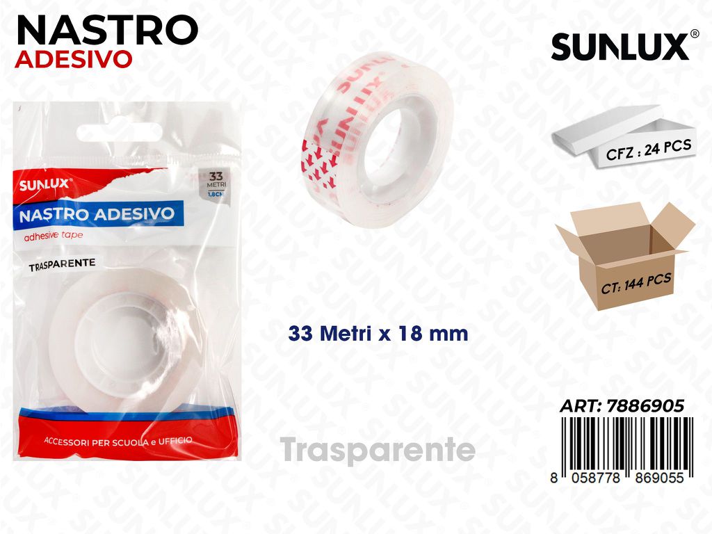 Sunlux Nastro Adv Trasp. 33MT*18MM