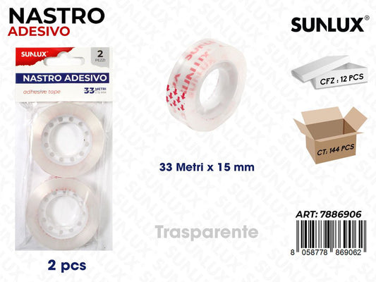 Sunlux Nastro Adv Trasp. 2PCS 33MT*15MM