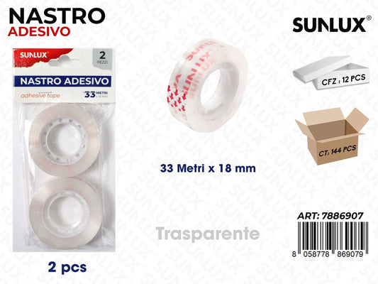 Sunlux Nastro Adv Trasp. 2PCS 33MT*18MM