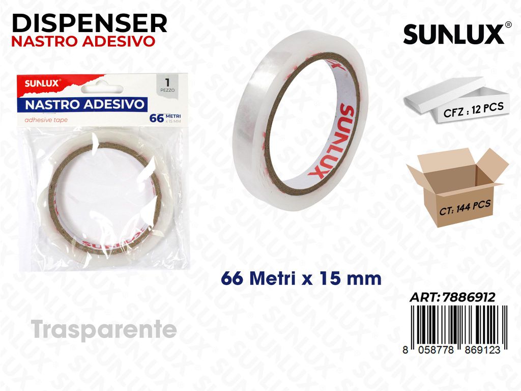 Sunlux Nastro Adv Trasp. 66MT*15MM