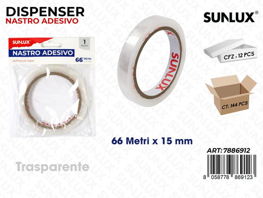 Sunlux Nastro Adv Trasp. 66MT*15MM