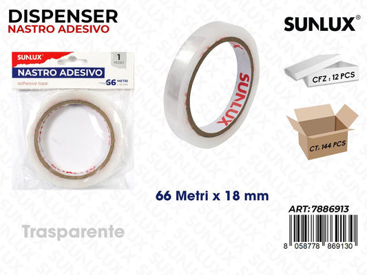 Sunlux Nastro Adv Trasp. 66MT*18MM