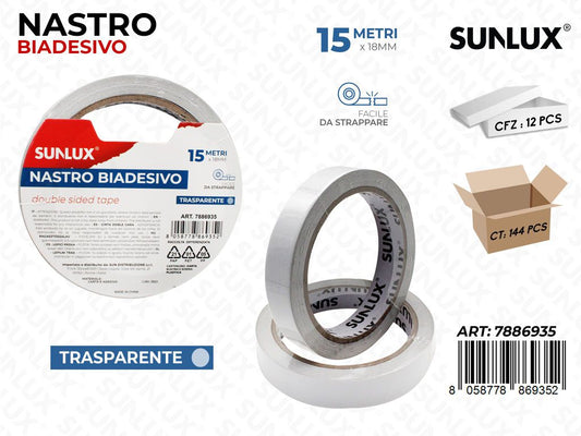 Sunlux Nastro Biadv Trasp. 18MM*15MT