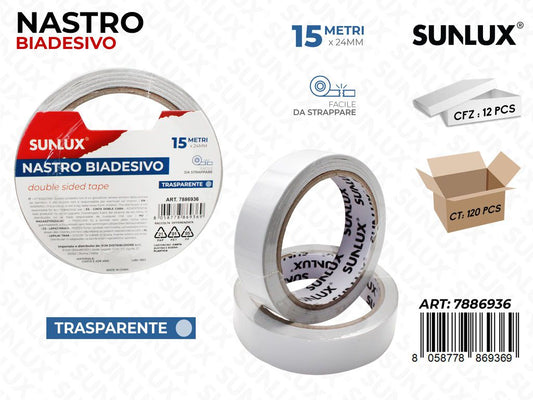 Sunlux Nastro Biadv Trasp. 24MM*15MT