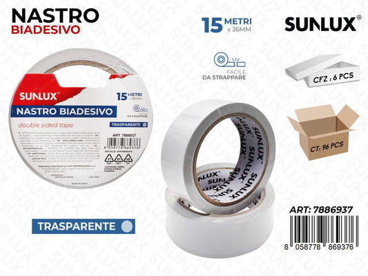 Sunlux Nastro Biadv Trasp. 36MM*15MT