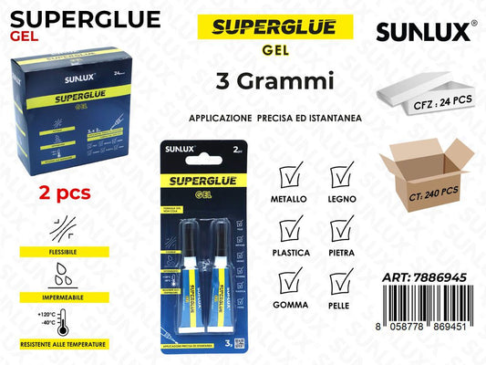 Sunlux Superglue Gel 2PCS 3GR
