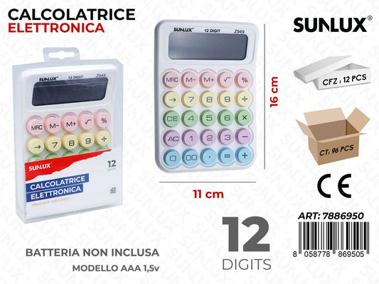 CALCOLATRICE ELETTR. 12FUNZ. 11*16CM