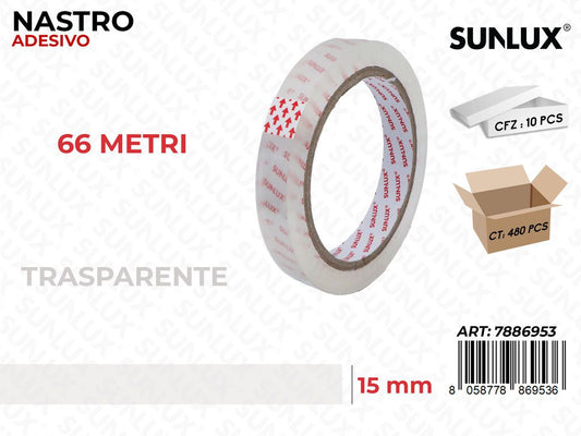 Sunlux Nastro Adv Trasp. 15MM*66MT