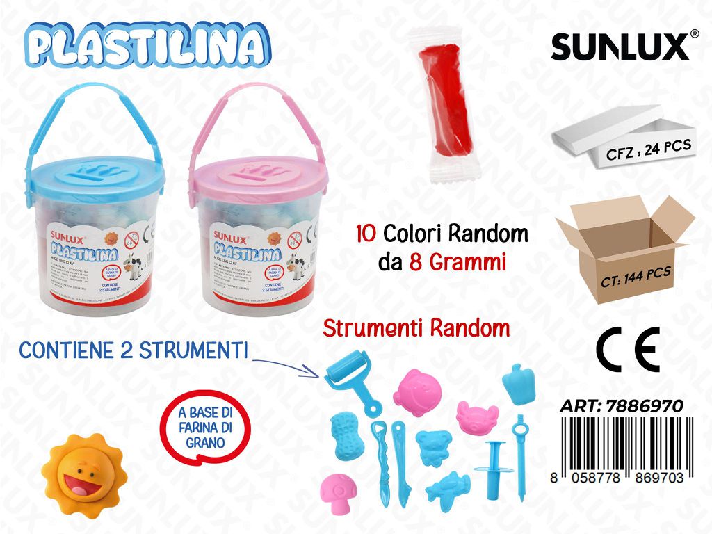 Sunlux Plastilina 10COL. 8GR c/ Acc.