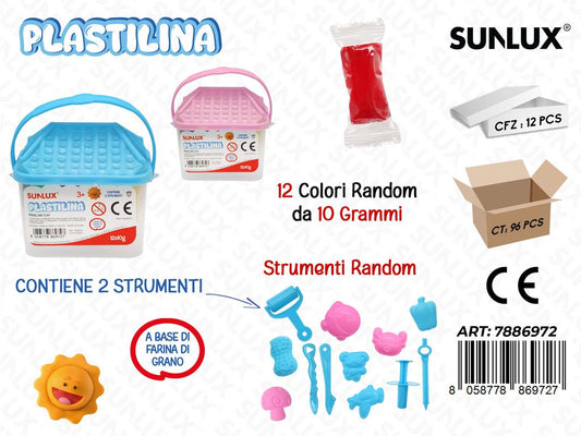 Sunlux Plastilina 12COL. 10GR c/ Acc.