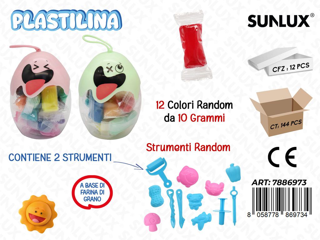 PLASTILINA 12COL. 10GR C/ ACC.