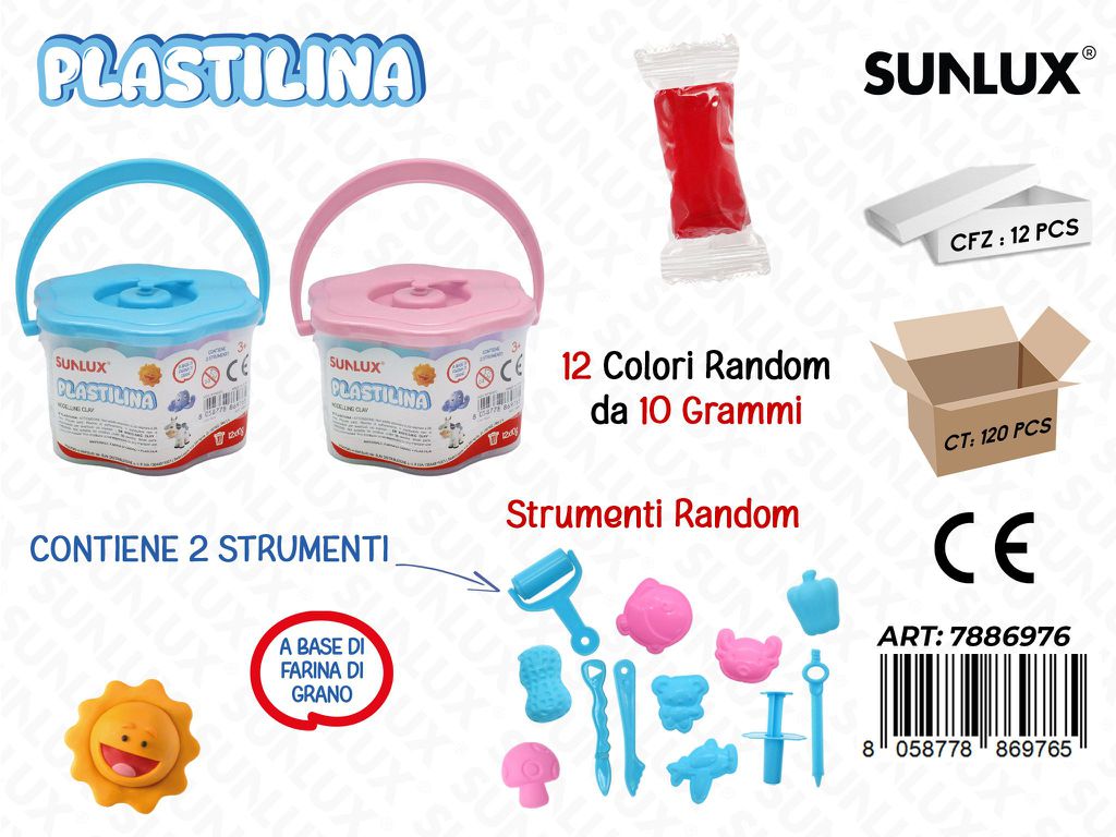 PLASTILINA 12COL. 10GR C/ ACC.