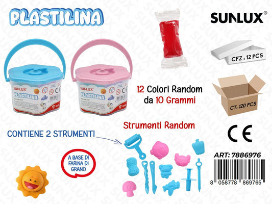 PLASTILINA 12COL. 10GR C/ ACC.