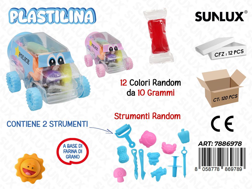 PLASTILINA 12COL. 10GR C/ ACC.