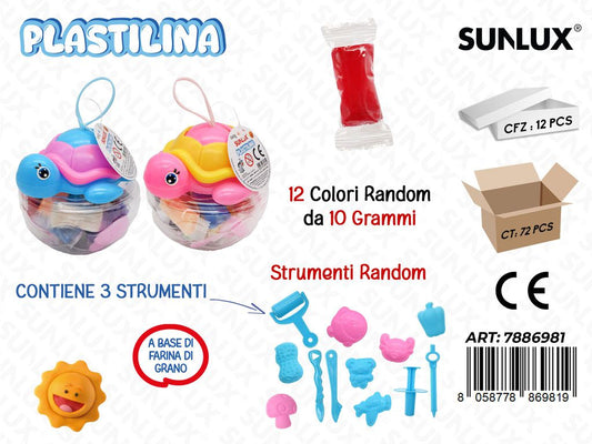 PLASTILINA 12COL. 10GR C/ ACC.