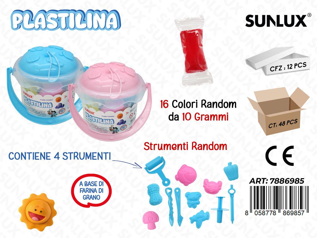 Sunlux Plastilina 16COL. 10GR c/ Acc.