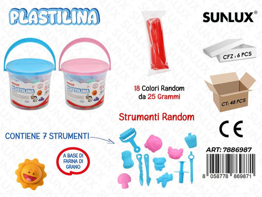 Sunlux Plastilina 18COL. 25GR c/ Acc.