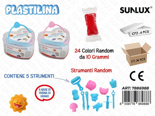 Sunlux Plastilina 24COL. 10GR c/ Acc.