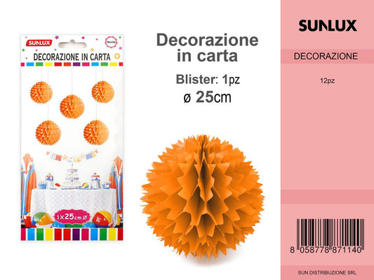 FESTONI DI CARTA SFERA C/PUNTA VERDE 25CM DA 12