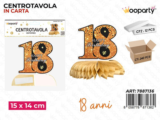 CENTROTAVOLA B. COMPL. 18 ANNI 15*14CM /PZ DA 12**