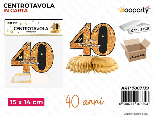 CENTROTAVOLA B. COMPL. 40 ANNI 15*14CM /PZ DA 12**
