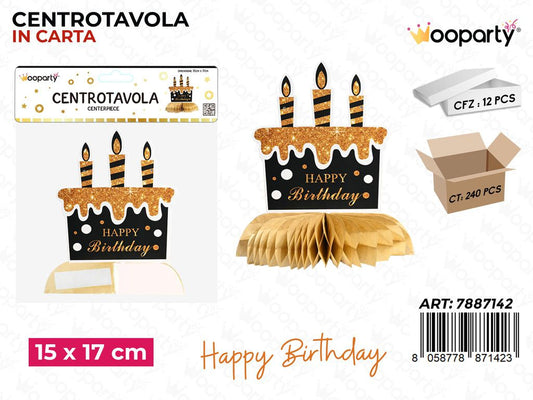 CENTROTAVOLA BUON COMPLEANNO 15*17CM /PZ DA 12**