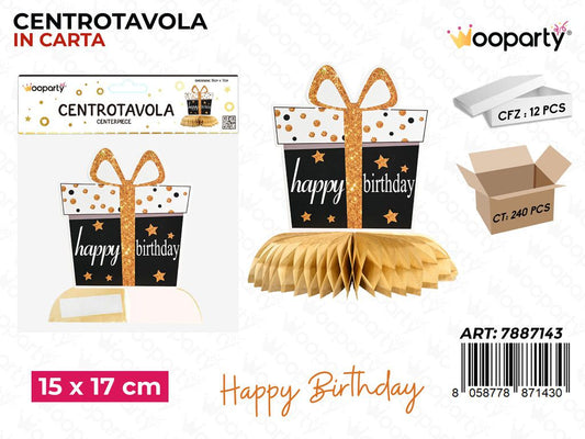 CENTROTAVOLA BUON COMPLEANNO 15*17CM /PZ DA 12**