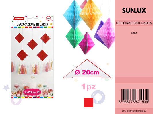 FESTONI DI CARTA ROMBO ROSSO 20CM DA 12