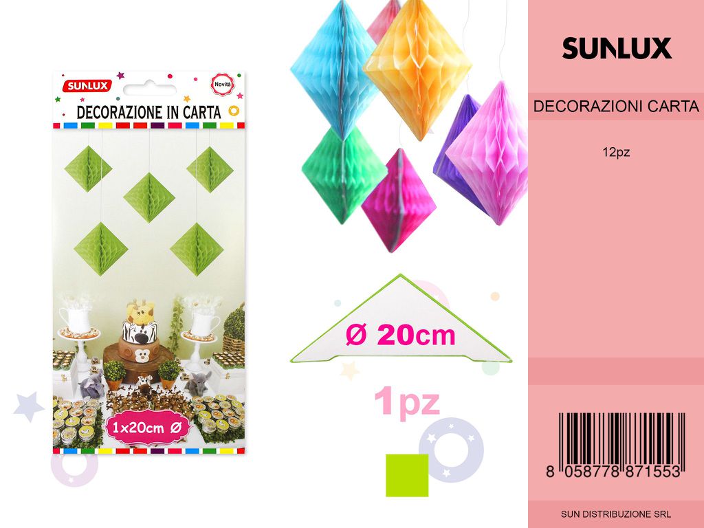 FESTONI DI CARTA ROMBO VERDE 20CM DA 12
