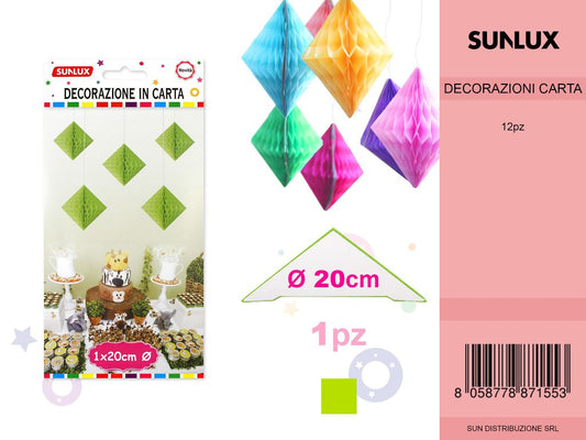 FESTONI DI CARTA ROMBO VERDE 20CM DA 12