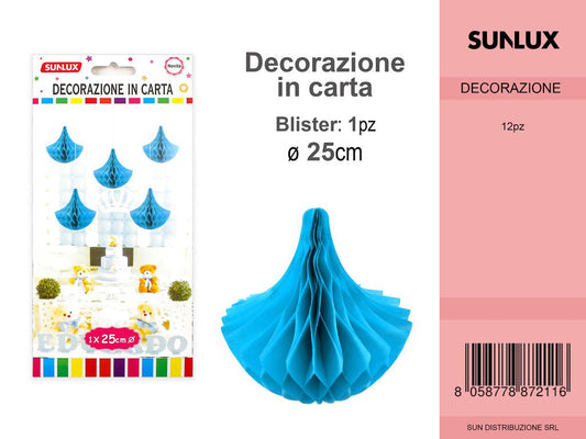 FESTONI DI CARTA GOCCIA BLU 25CM DA 12