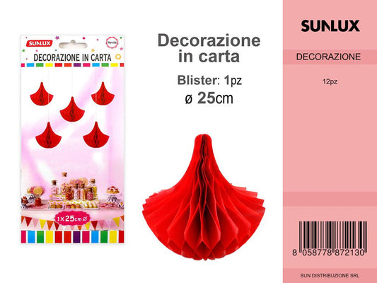 FESTONI DI CARTA GOCCIA ROSSO 25CM DA 12