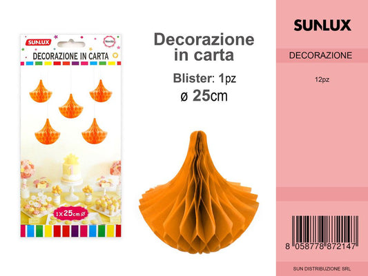 FESTONI DI CARTA GOCCIA ARANCIO 25CM DA 12