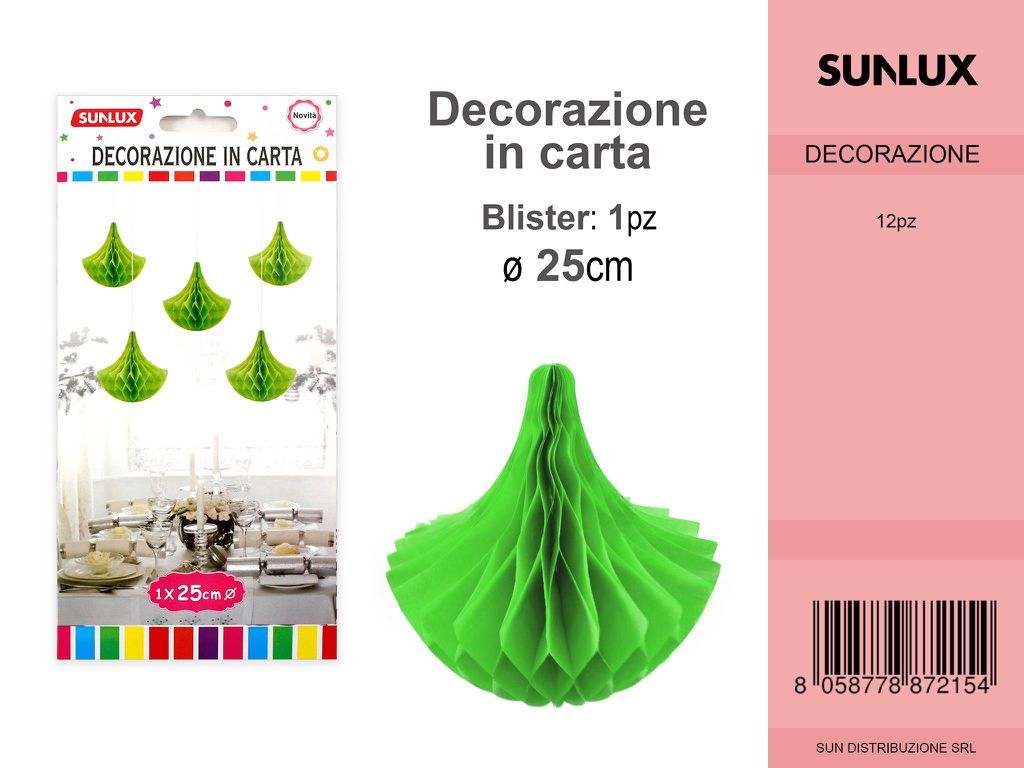 FESTONI DI CARTA GOCCIA VERDE 25CM DA 12