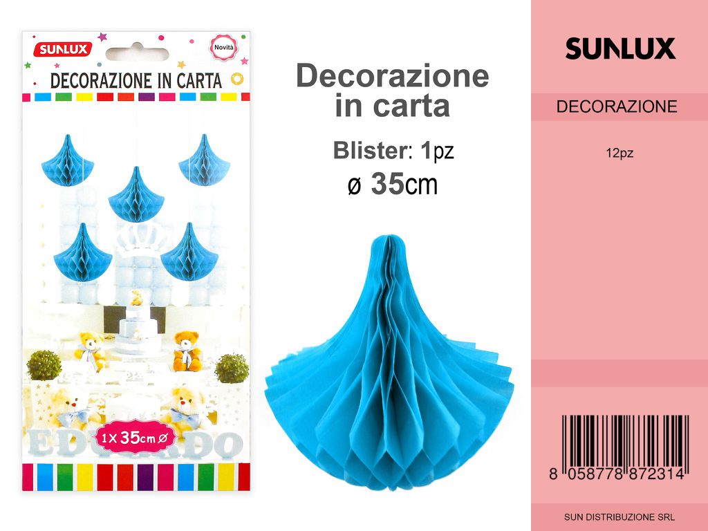 FESTONI DI CARTA GOCCIA BLU 35CM DA 12