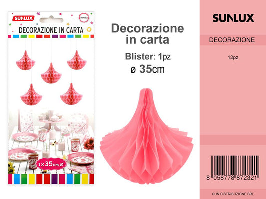 FESTONI DI CARTA GOCCIA ROSA 35CM DA 12