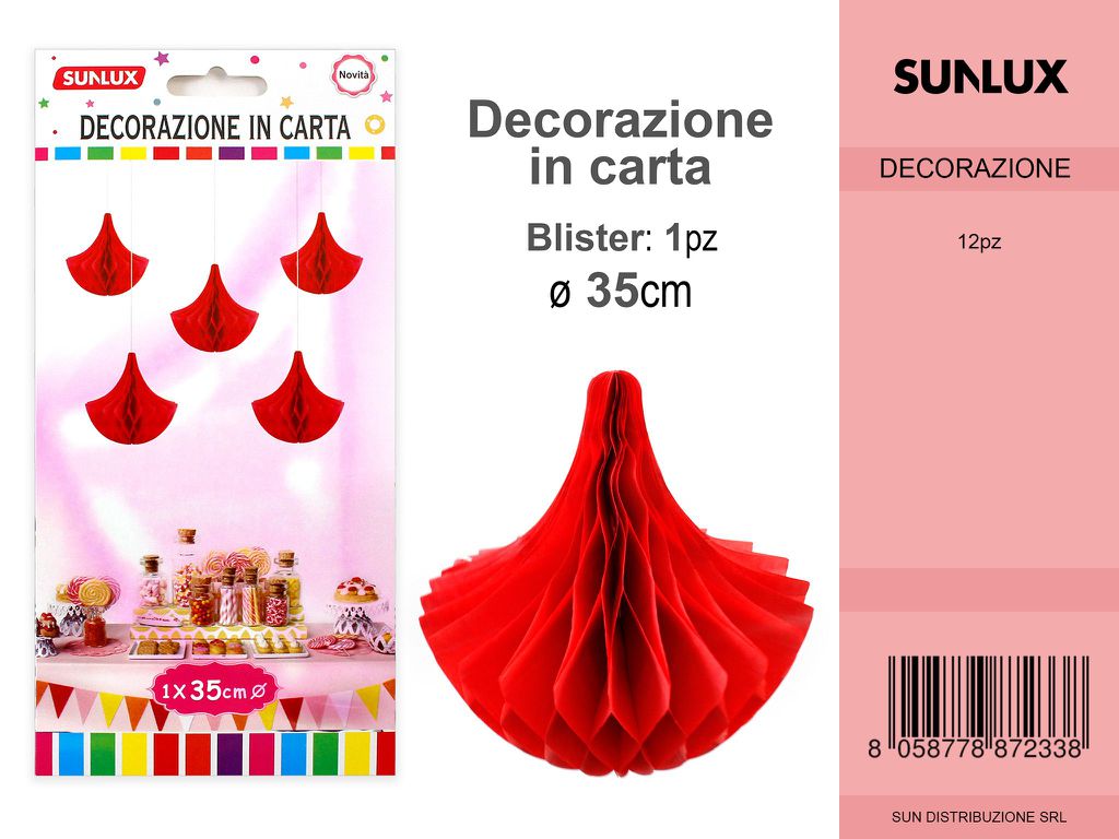 FESTONI DI CARTA GOCCIA ROSSO 35CM DA 12