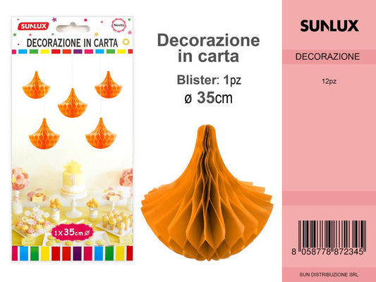 FESTONI DI CARTA GOCCIA ARANCIO 35CM DA 12